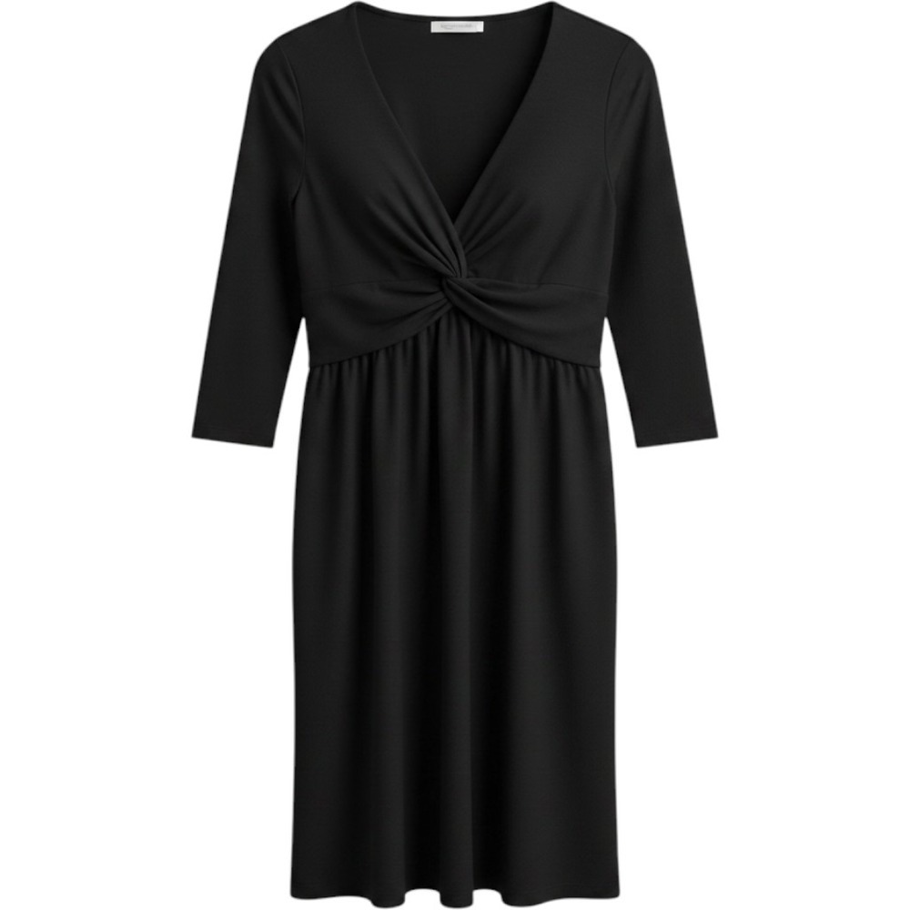 Patagonia‎ Black Organic Cotton Tencel Twist Front Empire Waist Dress Womens XS